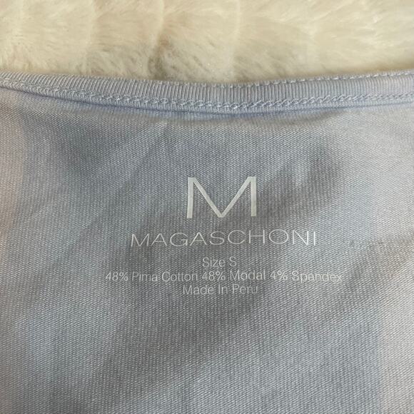 MAGASCHONI Small Peri Lace Baby Blue Modal Tee Shirt Scoop Neck NWT - Picture 4 of 4